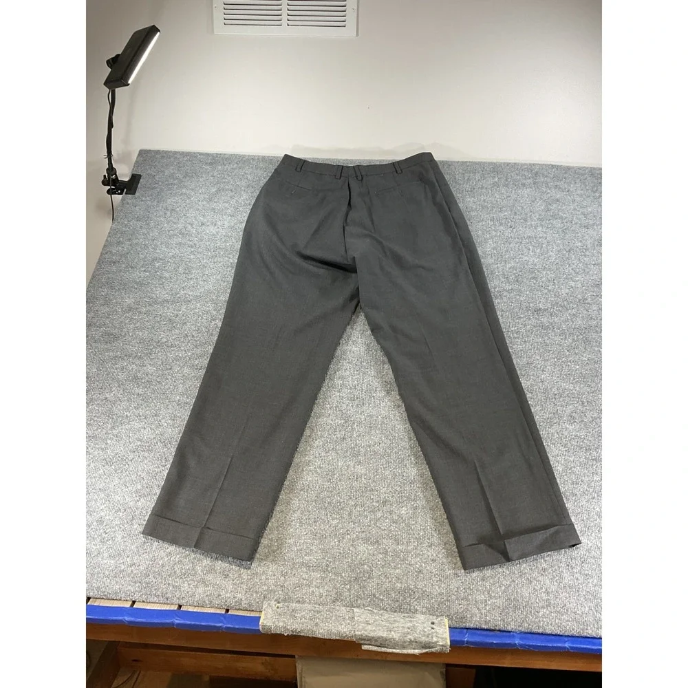 Lauren Ralph Lauren Wool Dress Pants 38x32 Gray Pleated Mens 100% Wool Classic F